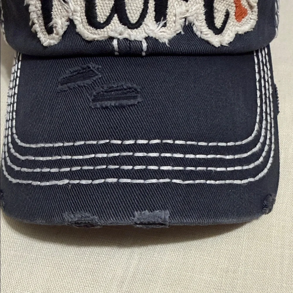 KBETHOS Charcoal Gray 'Dog Mom' Distressed Trucker Hat with Patch, Adjustable.